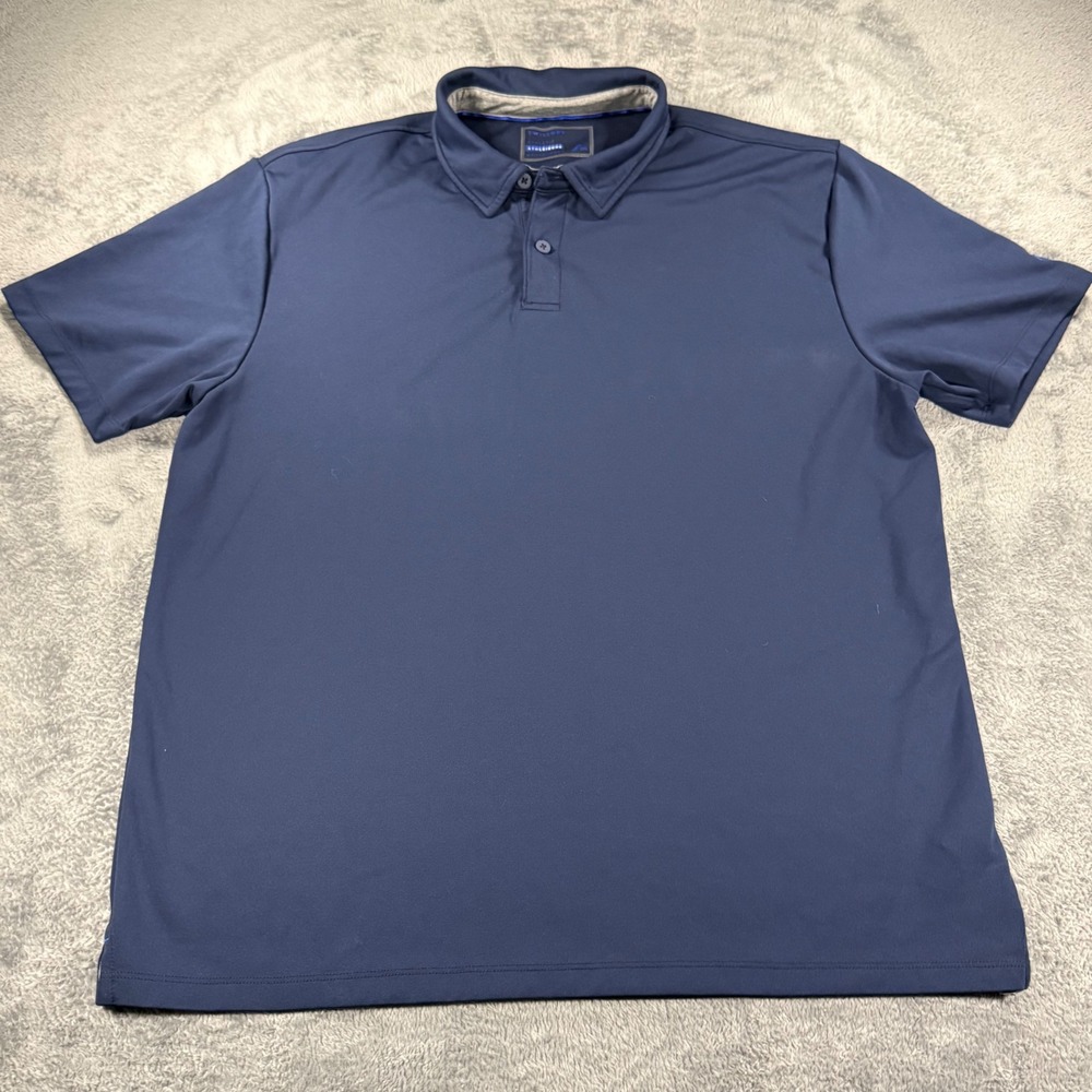 Twillory Athleisure Men 2XL Navy Blue Performance Golf Polo Shirt Short Sleeve